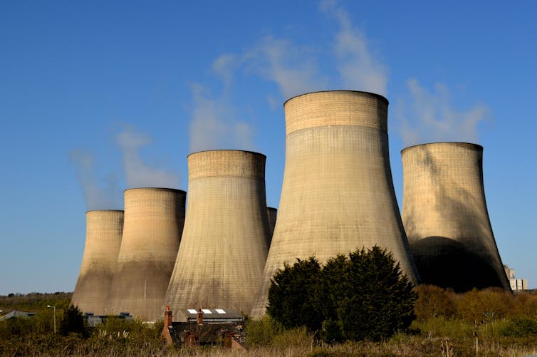 Large power plant cooling towers