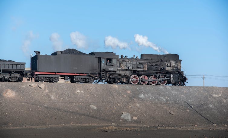 Train carrying coal