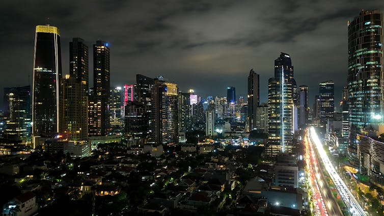 Jakarta skyline at night